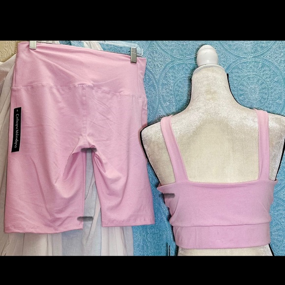 NWT Set Catherine Malandrino Pink Athletic Top & Shorts - Picture 2 of 6